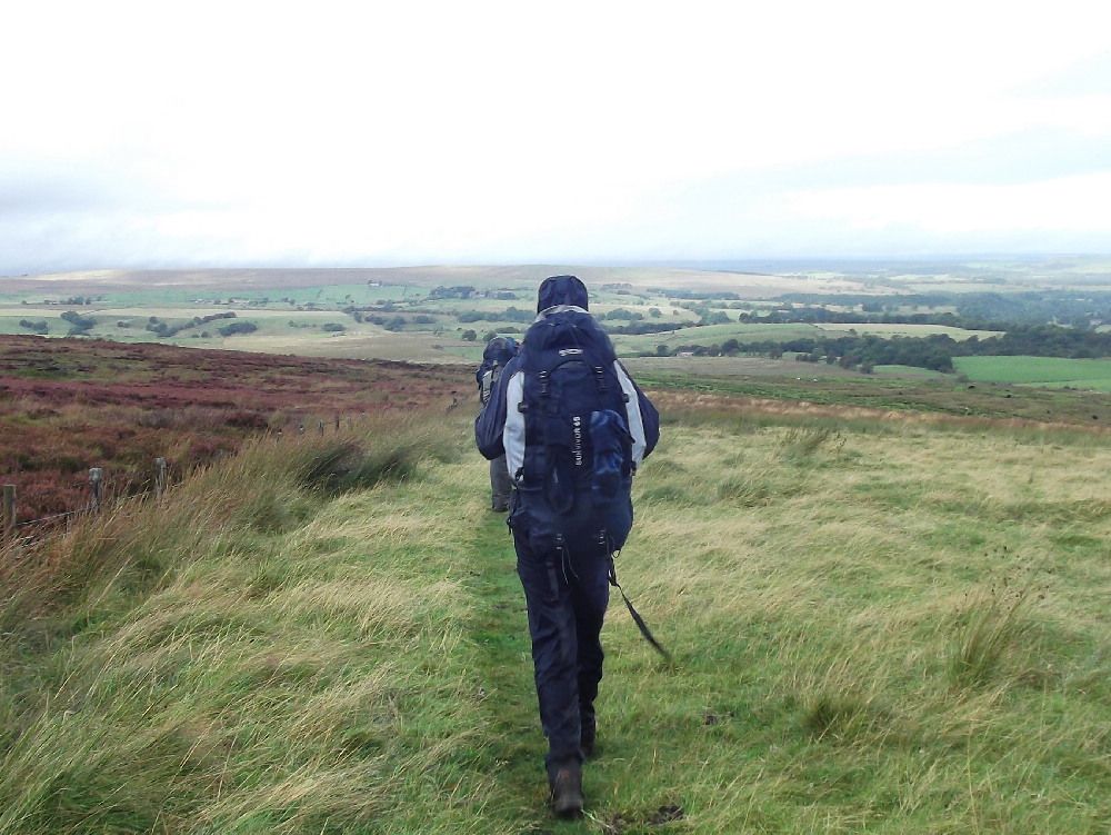 walkers on the pennine way near lambley